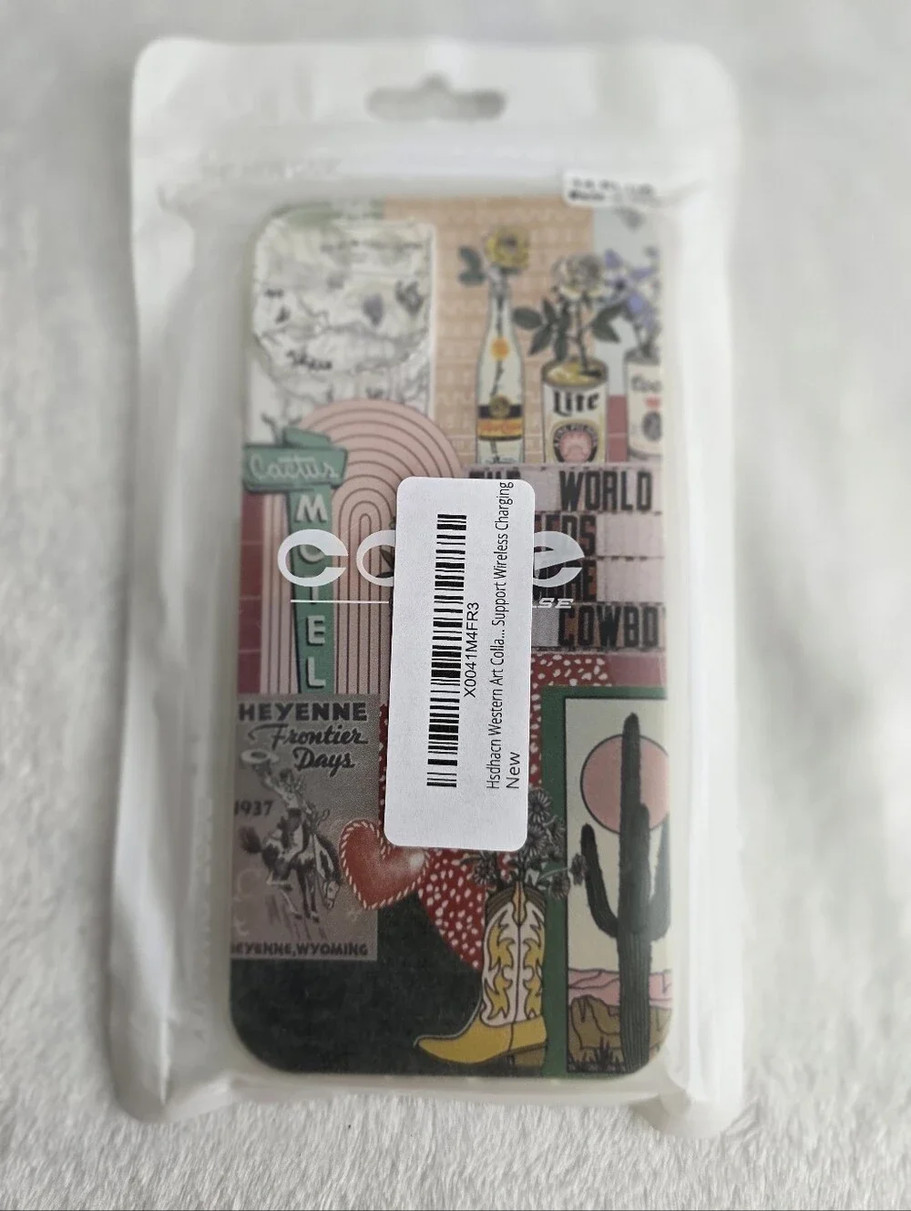 Western Boho Art Collage Phone Case for iPhone 14 Plus New in the Package